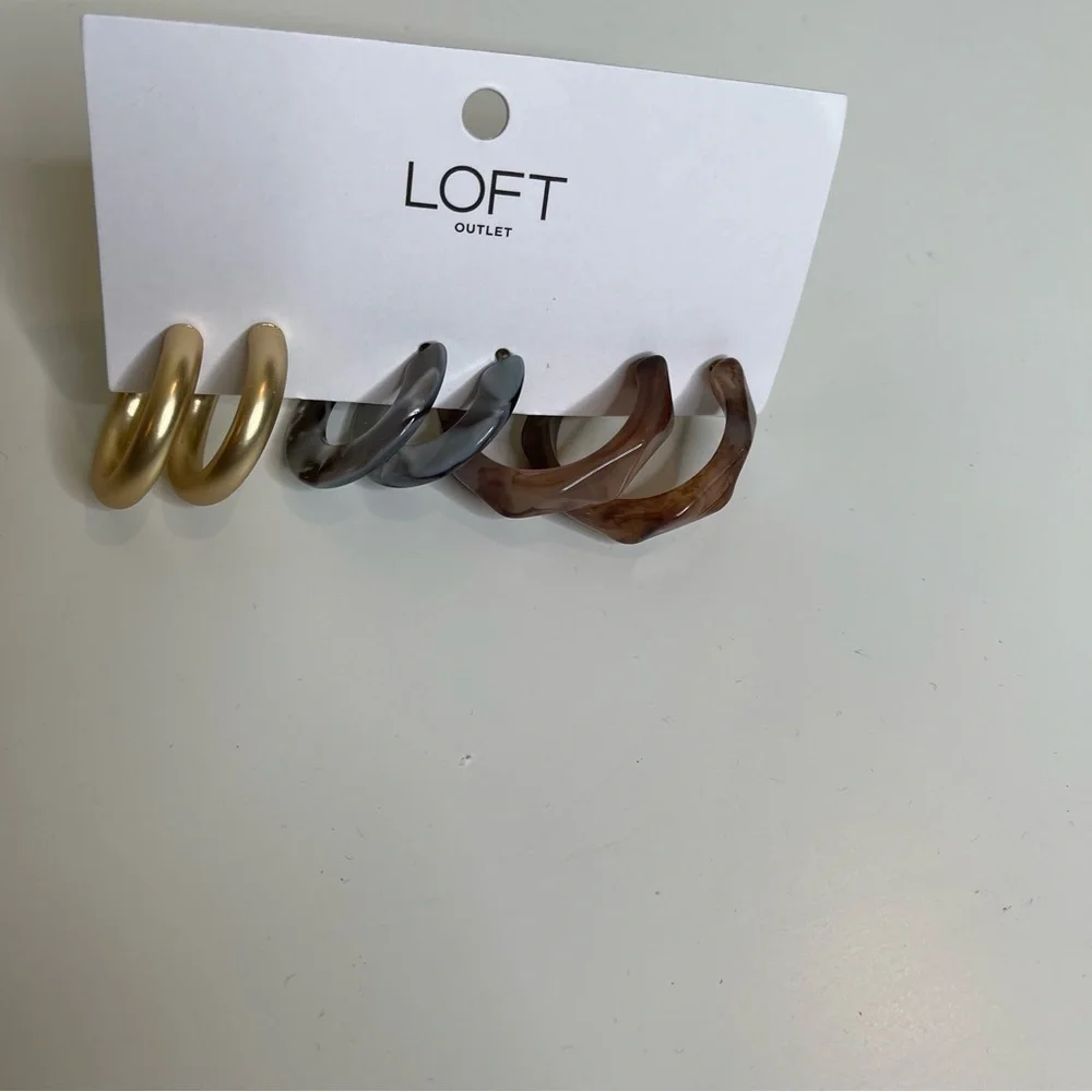 Loft 3pairs of hoop earrings